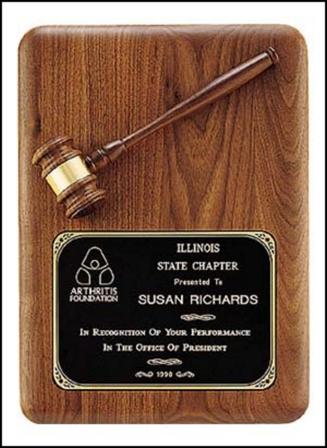 American Walnut Gavel with Band (11"x15")